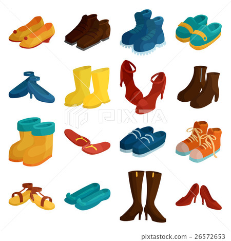 Shoes icons set, cartoon style 26572653