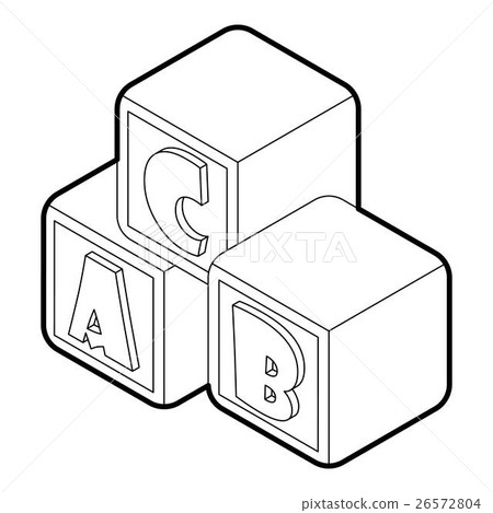 Alphabet cubes with letters A,B,C icon 26572804