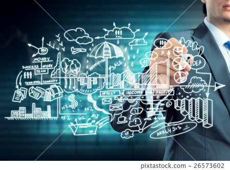 Man sketching business ideas Man sketching business ideas 26573602
