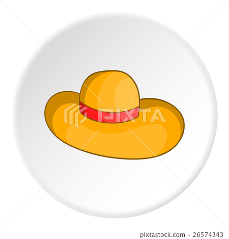Women beach hat icon, cartoon style 26574343