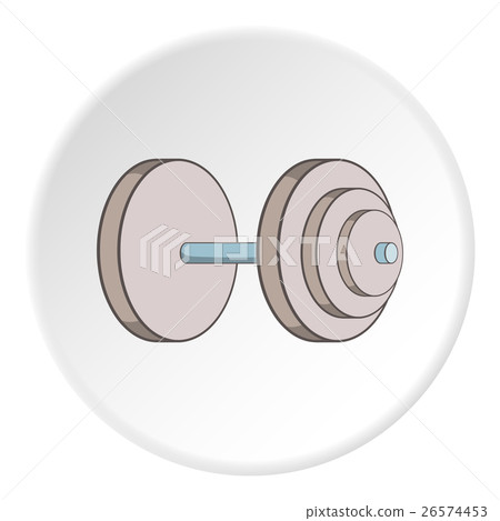 Heavy dumbbell icon, cartoon style 26574453