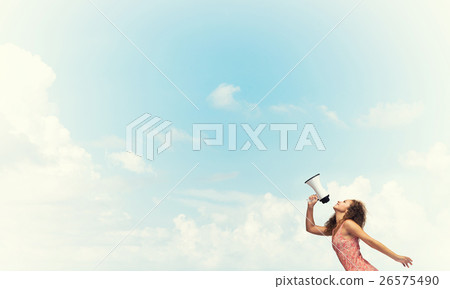 Girl making announcement 26575490