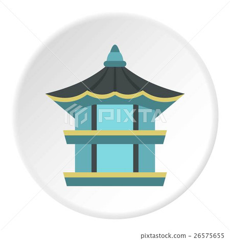 Traditional korean pagoda icon, flat style Traditional korean pagoda icon, flat style 26575655