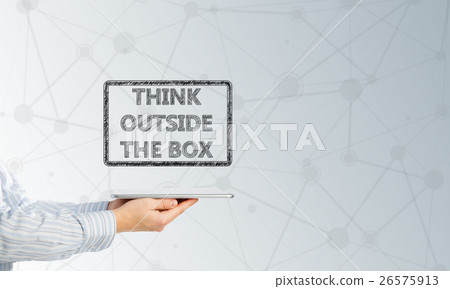 Thinking outside the box concept 26575913