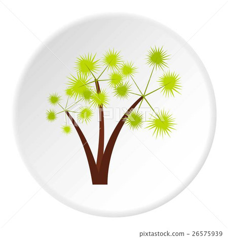 Three spiky palm trees icon, flat style 26575939