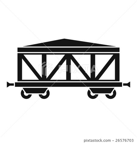 Train cargo wagon icon, simple style 26576703