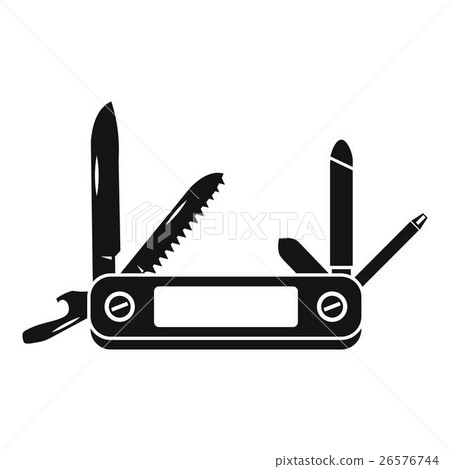 Multifunction knife icon, simple style 26576744