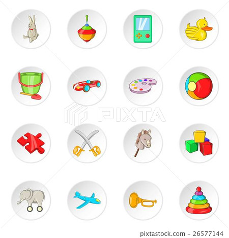 Toy icons, cartoon style Toy icons, cartoon style 26577144