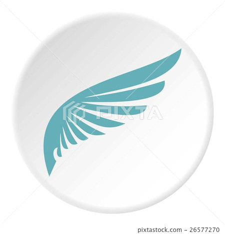 Blue wing icon, flat style - Stock Illustration [26577270] - PIXTA