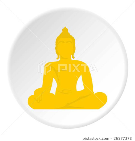 Buddha statue icon, flat style 26577378