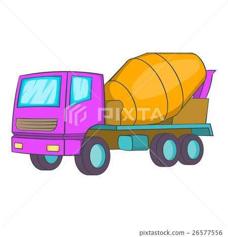 Concrete mixer icon, cartoon style Concrete mixer icon, cartoon style 26577556