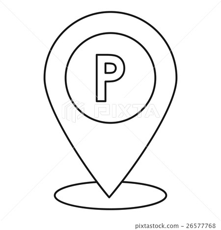 Parking pin icon, outline style 26577768