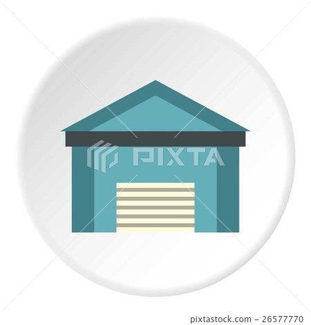 Blue garage icon, flat style 26577770