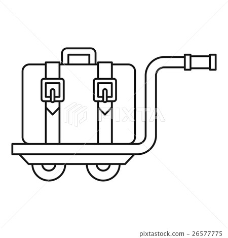 Suitcase on a cart icon, outline style Suitcase on a cart icon, outline style 26577775