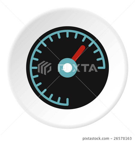 Speedometer with blue backlight icon, flat style - Stock Illustration ...