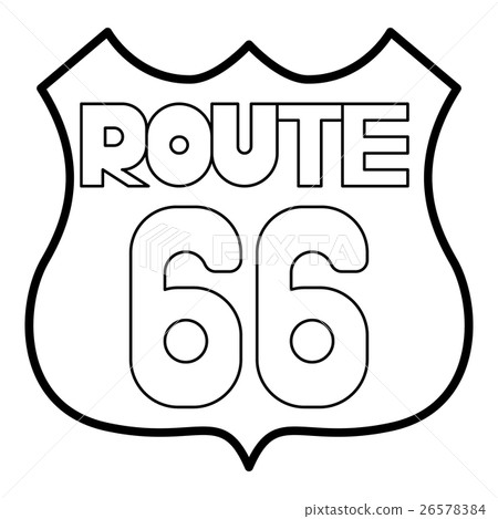 Route 66 shield icon, outline style Route 66 shield icon, outline style 26578384