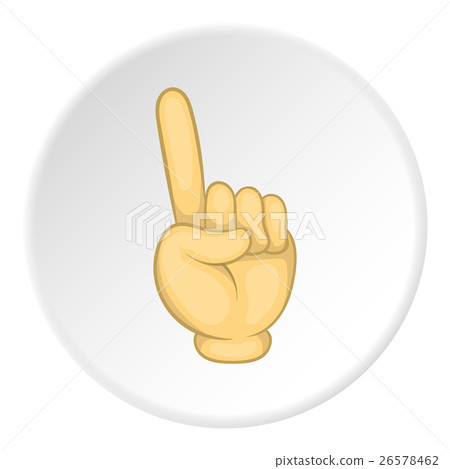 Forefinger up gesture icon, cartoon style 26578462