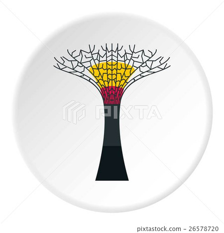Artificial tree in Singapore icon, flat style 26578720