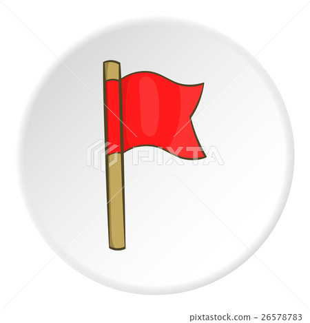 Red flag icon, cartoon style 26578783