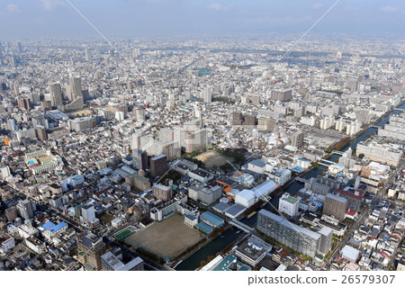 Aerial view of Osaka City Joto-ku 26579307