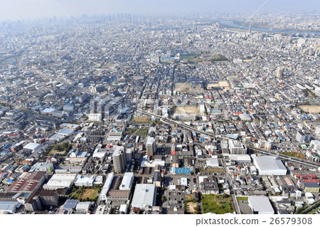 Aerial view of Moriguchi City, Osaka Prefecture 26579308