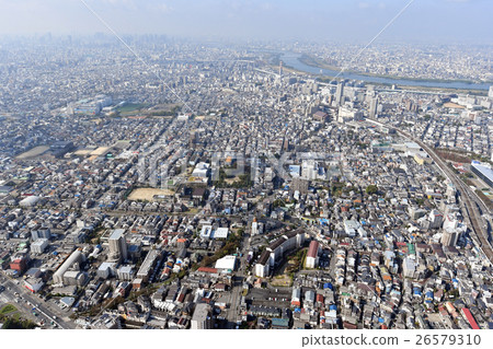 Aerial view of Moriguchi City, Osaka Prefecture 26579310