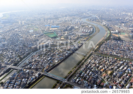 Aerial photograph of Settsu city, Osaka prefecture 26579985
