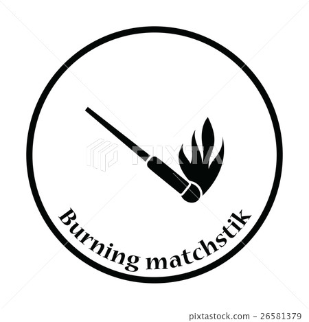 Burning matchstik icon 26581379