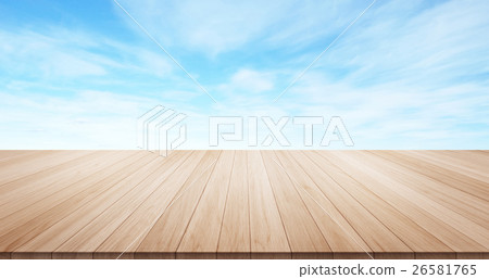 Empty wood table for product mockup or display Empty wood table for product mockup or display 26581765