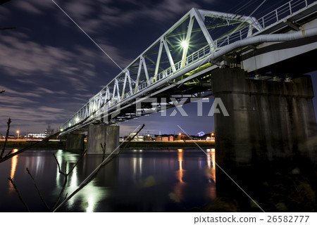 Night rail bridge 26582777