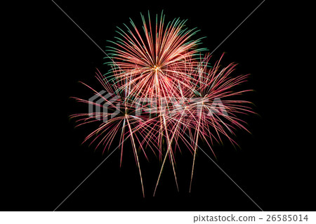 Colorful new year fireworks over dark sky Colorful new year fireworks over dark sky 26585014
