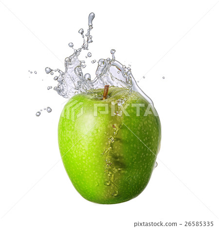 Water splash with apple isolated 26585335