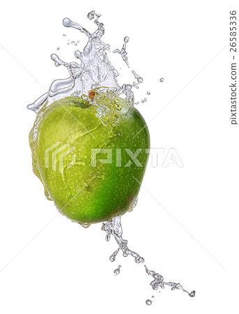 Water splash with apple isolated Water splash with apple isolated 26585336