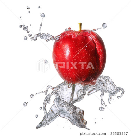 Water splash with apple isolated Water splash with apple isolated 26585337