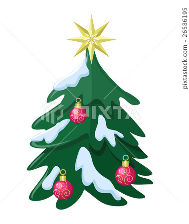 Christmas Tree Flat Style Vector Illustration - Stock Illustration ...