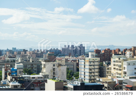 Panoramic city bird eye view in Taiwan Panoramic city bird eye view in Taiwan 26586679