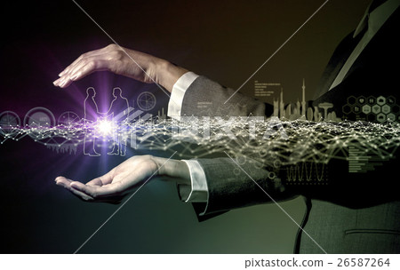 Female hand and technical image 26587264