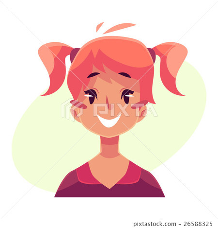 Teen girl face, smiling facial expression 26588325