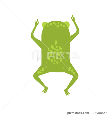 Frog Running Away Turning Its Back Flat Cartoon 26588846