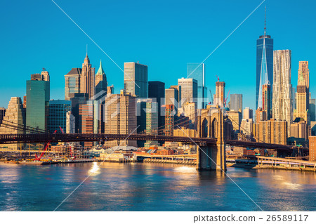 Skyline of downtown New York at  morning, New York 26589117