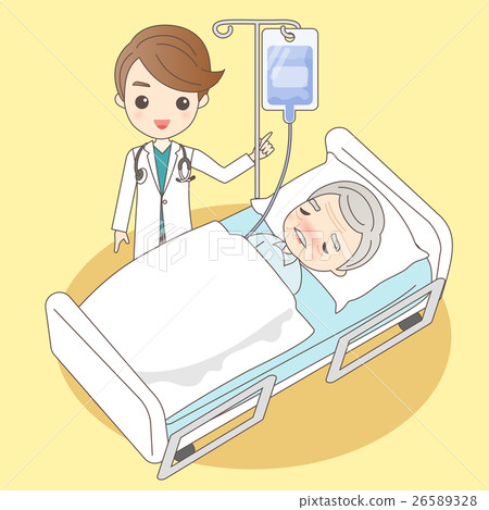 cartoon doctor with old man - Stock Illustration [26589328] - PIXTA