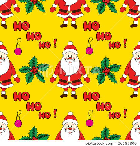 Christmas seamless pattern with cartoon Santa - Stock Illustration ...