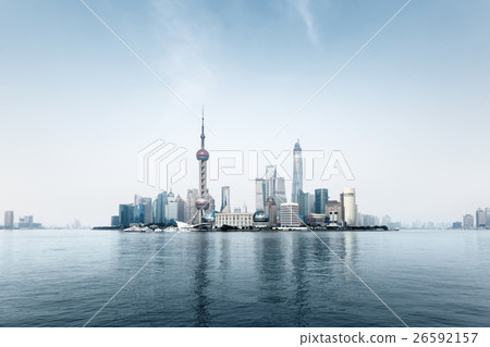 mist in sunset time, Shanghai, China 26592157