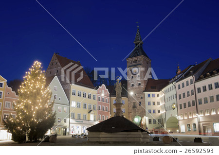 Village of Landsberg am Lech by night 26592593