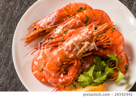 Shrimp Teppanyaki Spanish cuisine Gambas a la plancha spanish food 26592942