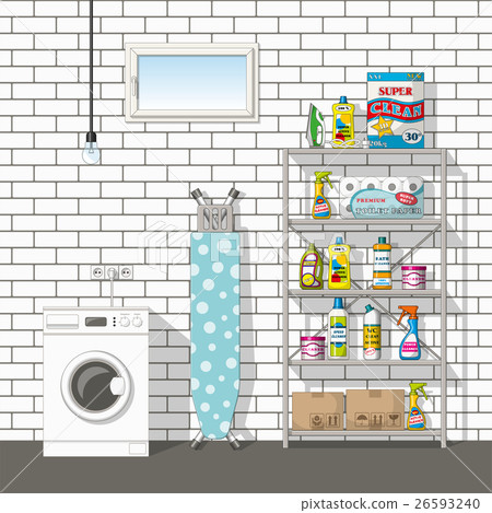 Illustration of interior equipment of a basement 26593240