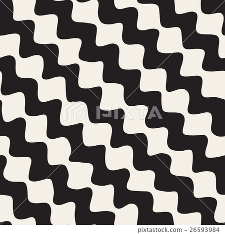 Vector Seamless Black and White Hand Drawn - Stock Illustration ...