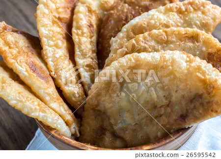 Stack of meat patties in the bowl 26595542