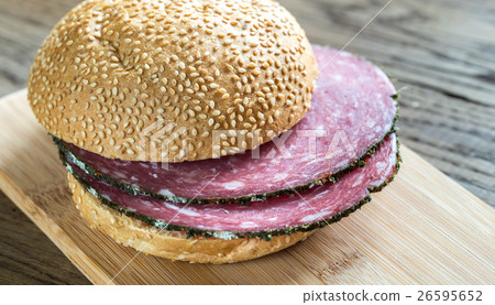 Sandwich with salami 26595652