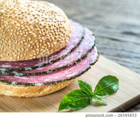 Sandwich with salami Sandwich with salami 26595653